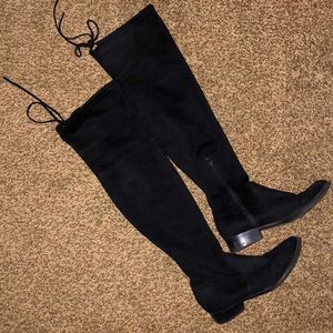 Knee high suede boots
